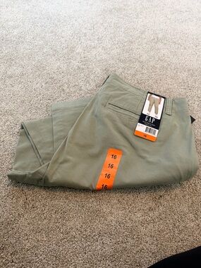 GAP Straight-Leg Pants in Olive Green